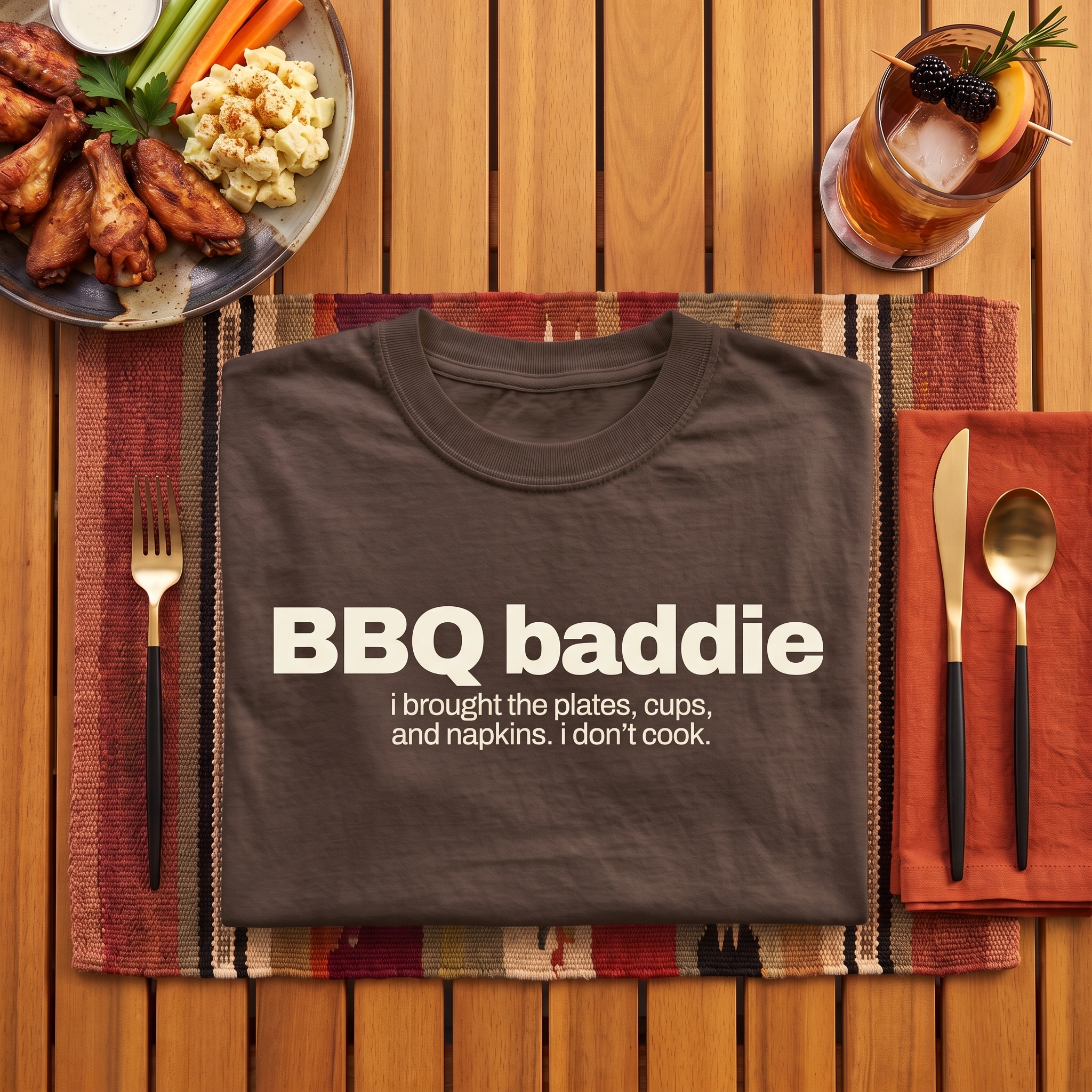 bbq baddie, garment-dyed heavyweight bbq shirt from bbq blvd