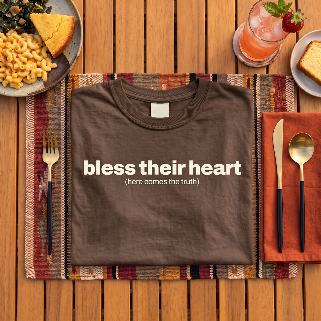 bless their heart, garment-dyed heavyweight bbq shirt from bbq blvd