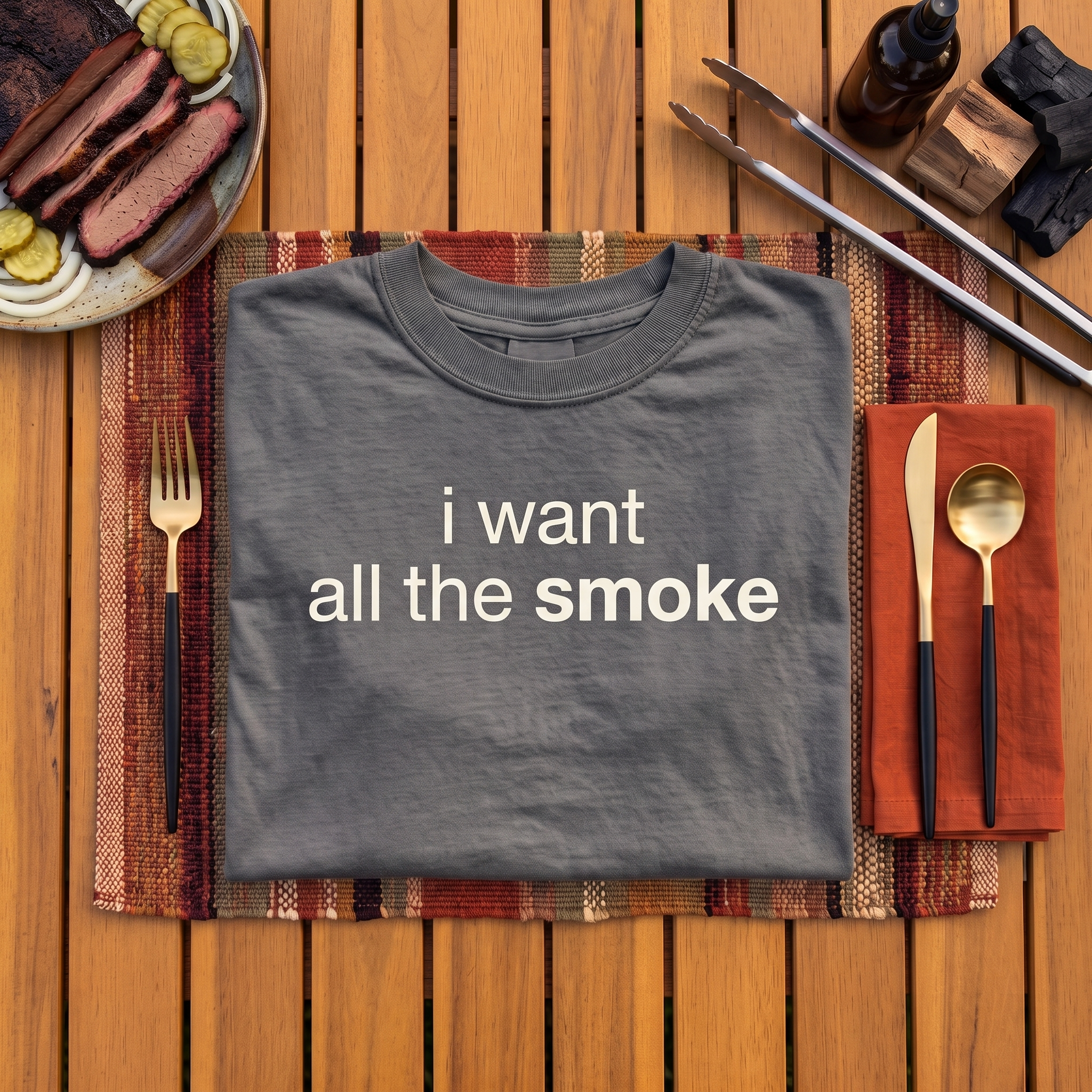 i want all the smoke, garment-dyed heavyweight bbq shirt from bbq blvd
