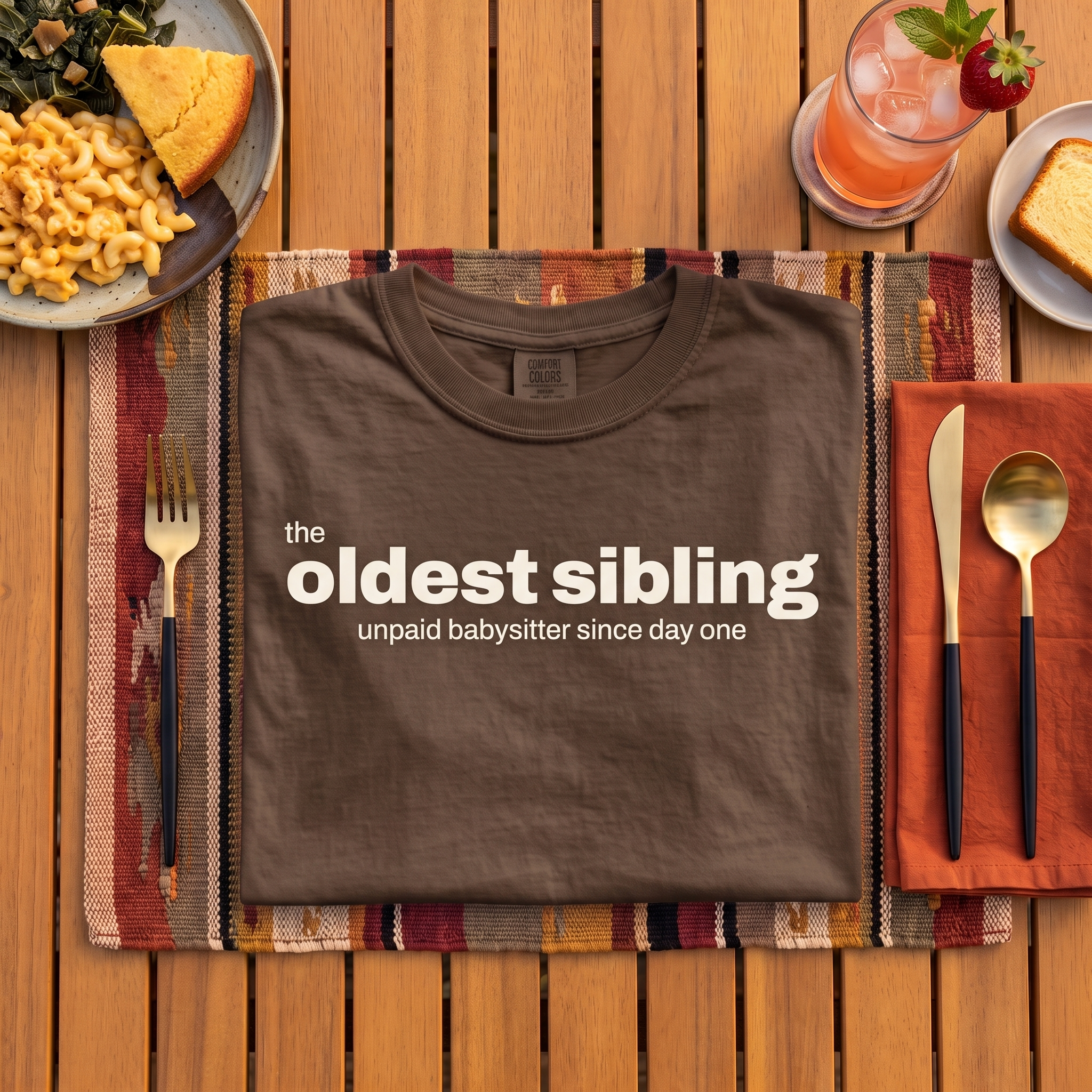 the oldest sibling, garment-dyed heavyweight bbq shirt from bbq blvd