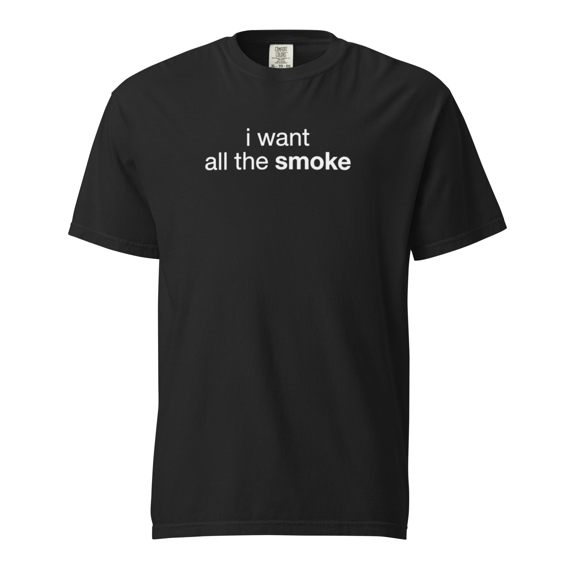 i want all the smoke, black garment-dyed heavyweight bbq shirt from bbq blvd