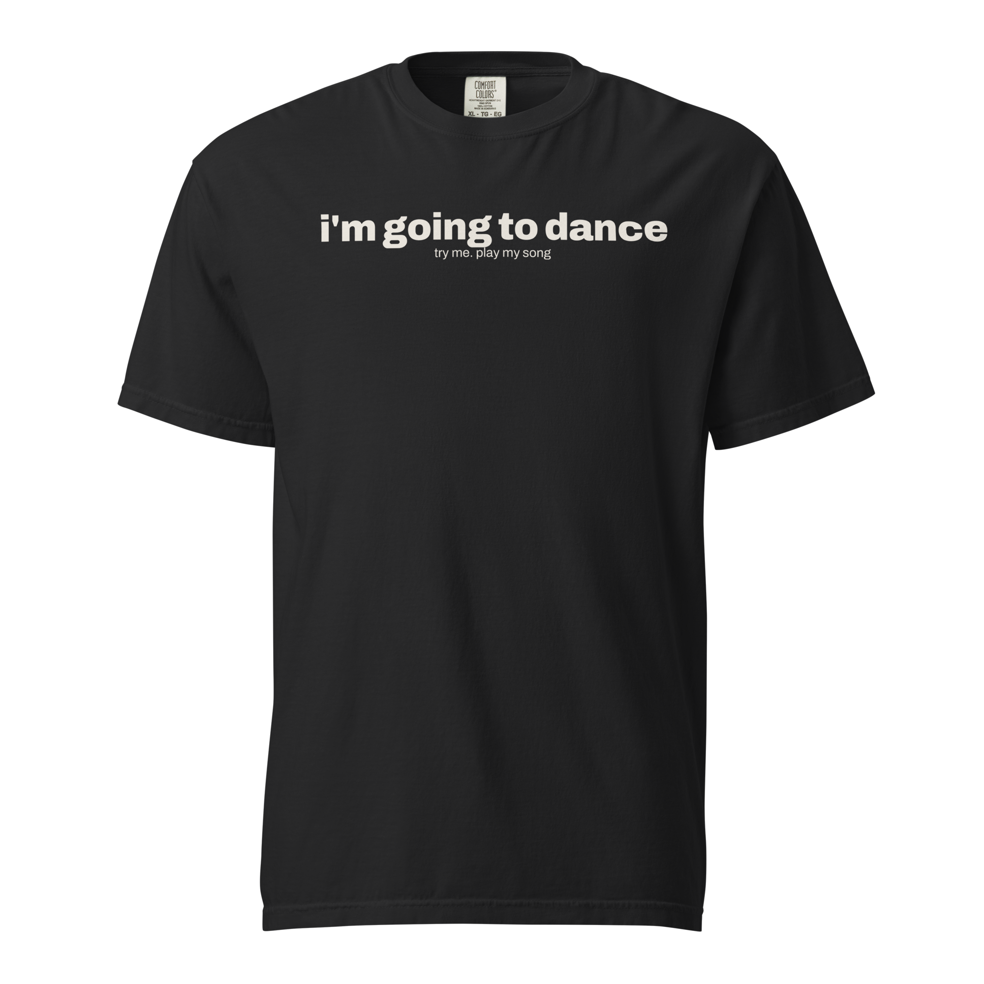 i'm going to dance, black garment-dyed heavyweight bbq shirt from bbq blvd