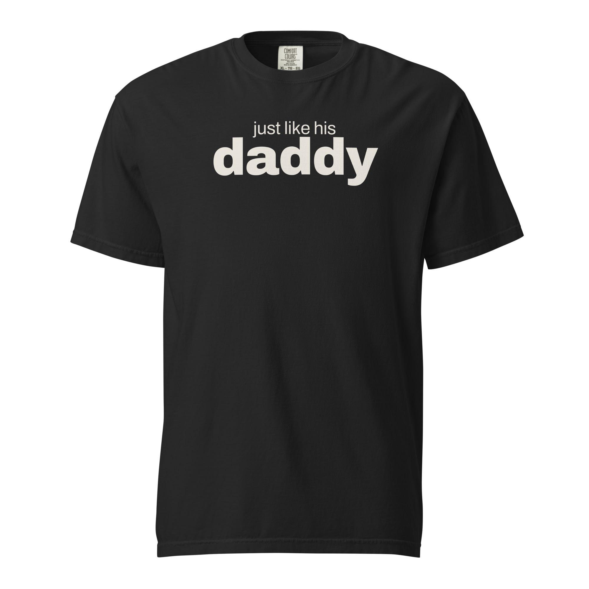just like his daddy, black garment-dyed heavyweight bbq shirt from bbq blvd