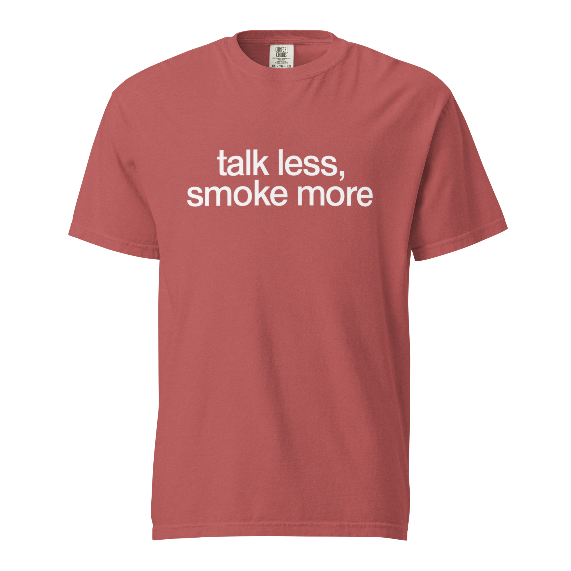 talk less, smoke more, crimson garment-dyed heavyweight bbq shirt from bbq blvd