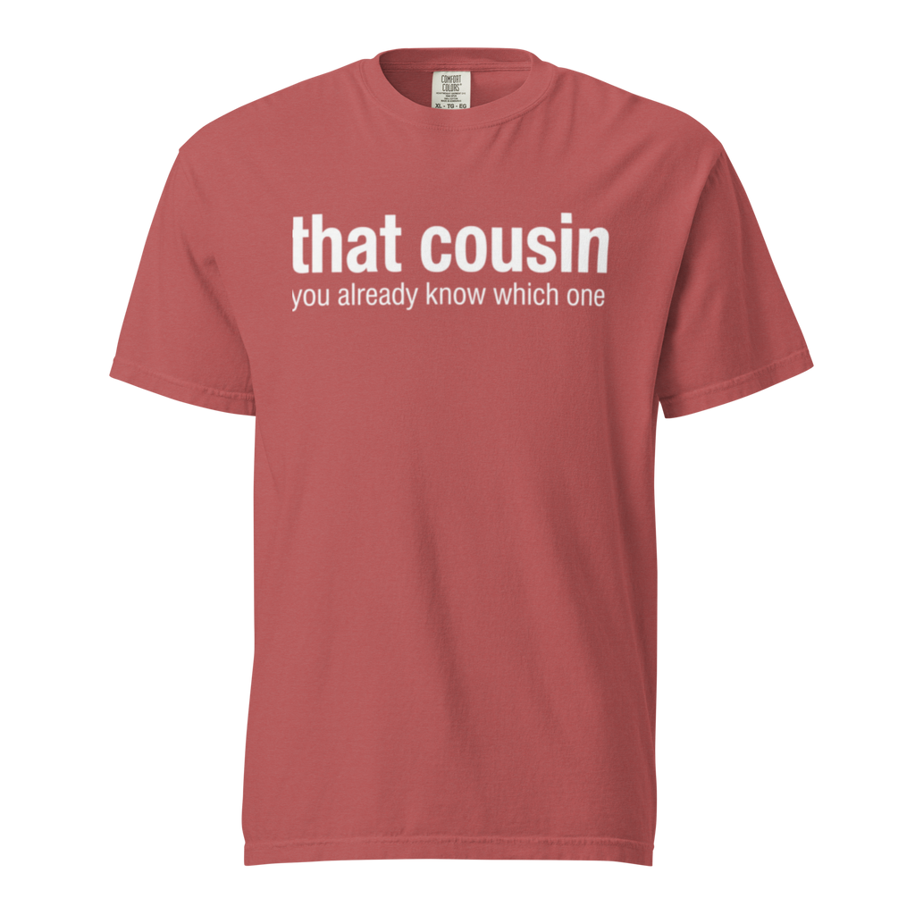 that cousin, crimson garment-dyed heavyweight bbq shirt from bbq blvd