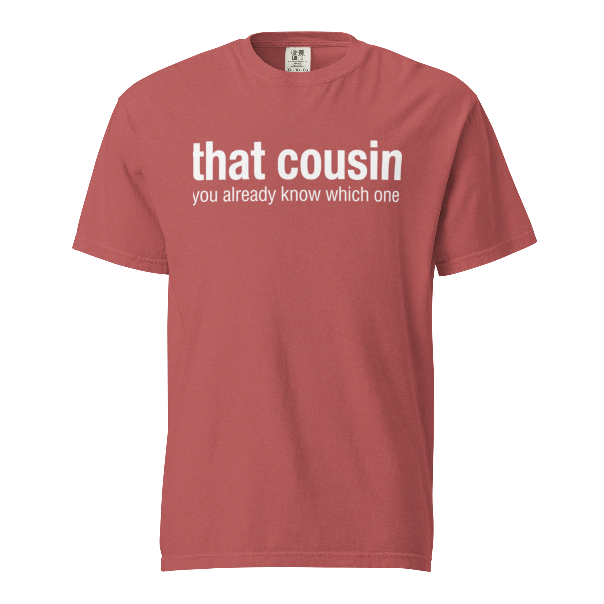 that cousin, crimson garment-dyed heavyweight bbq shirt from bbq blvd