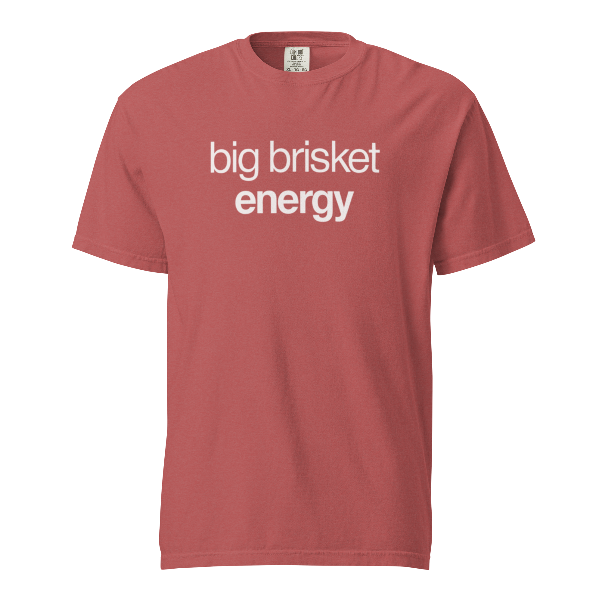 big brisket energy, crimson garment-dyed heavyweight bbq shirt from bbq blvd