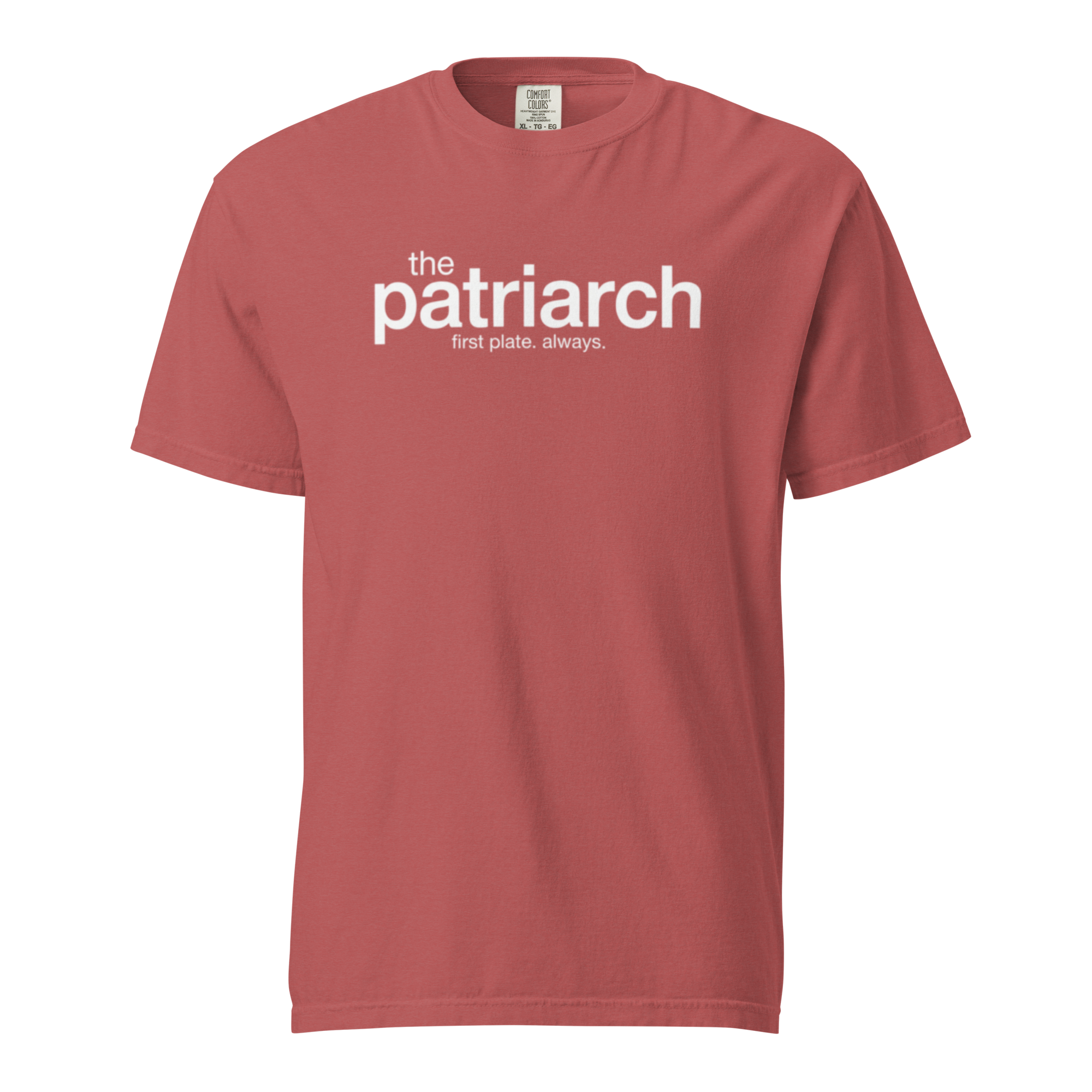 the patriarch, crimson garment-dyed heavyweight bbq shirt from bbq blvd