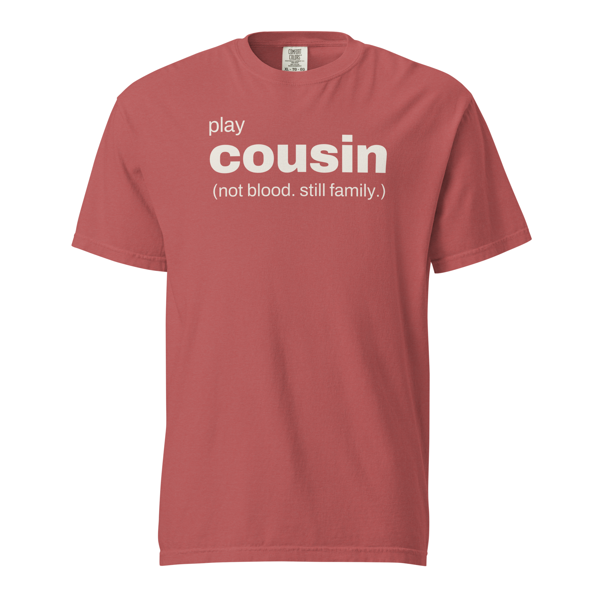play cousin, crimson garment-dyed heavyweight bbq shirt from bbq blvd