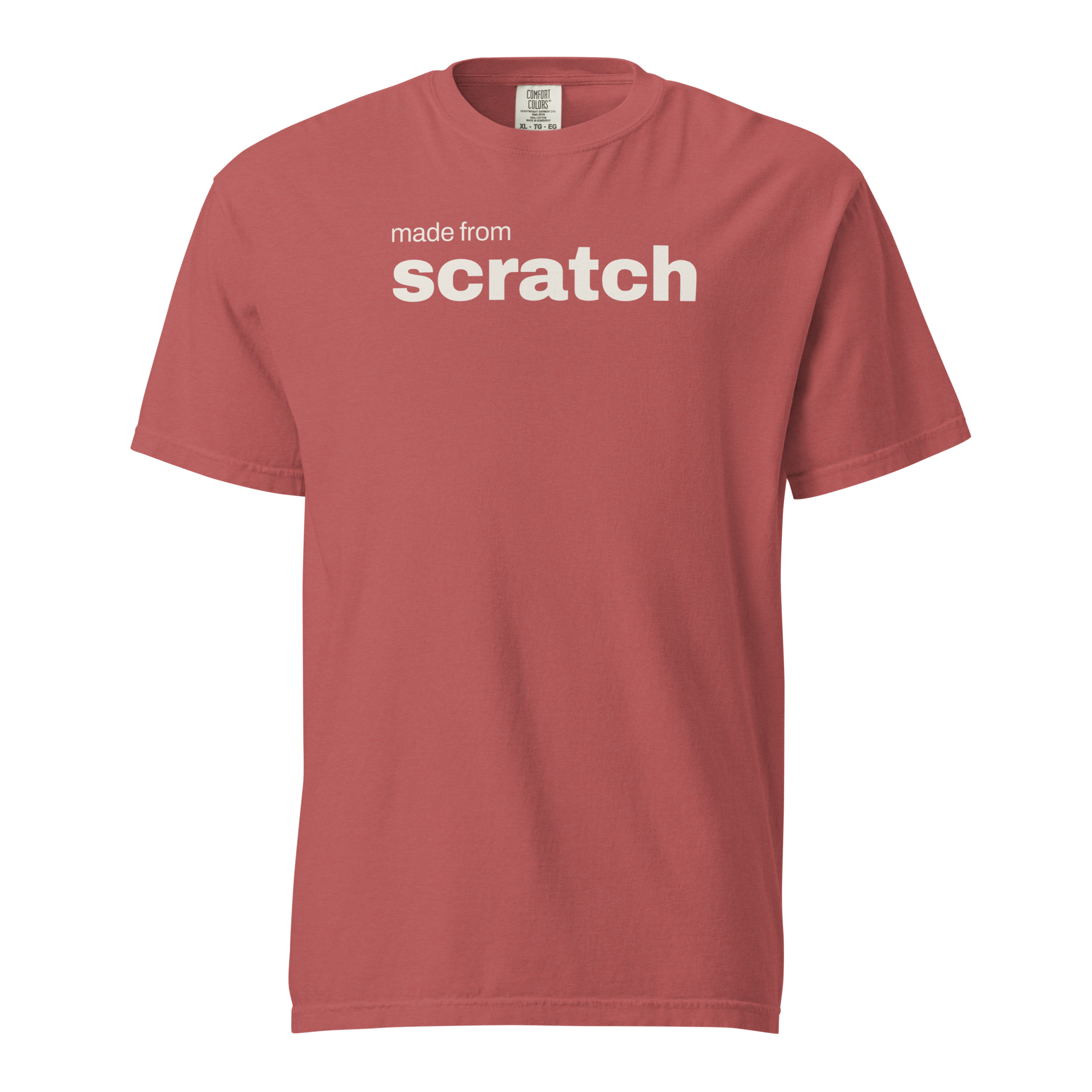 made from scratch, crimson garment-dyed heavyweight bbq shirt from bbq blvd