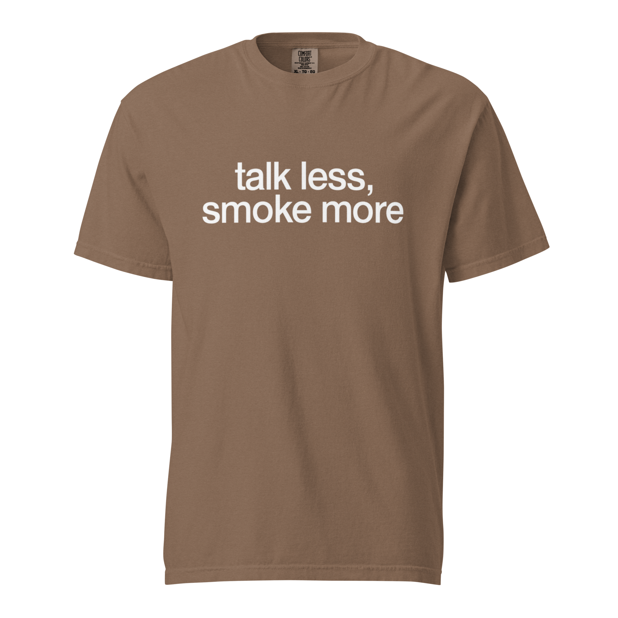 talk less, smoke more, espresso garment-dyed heavyweight bbq shirt from bbq blvd