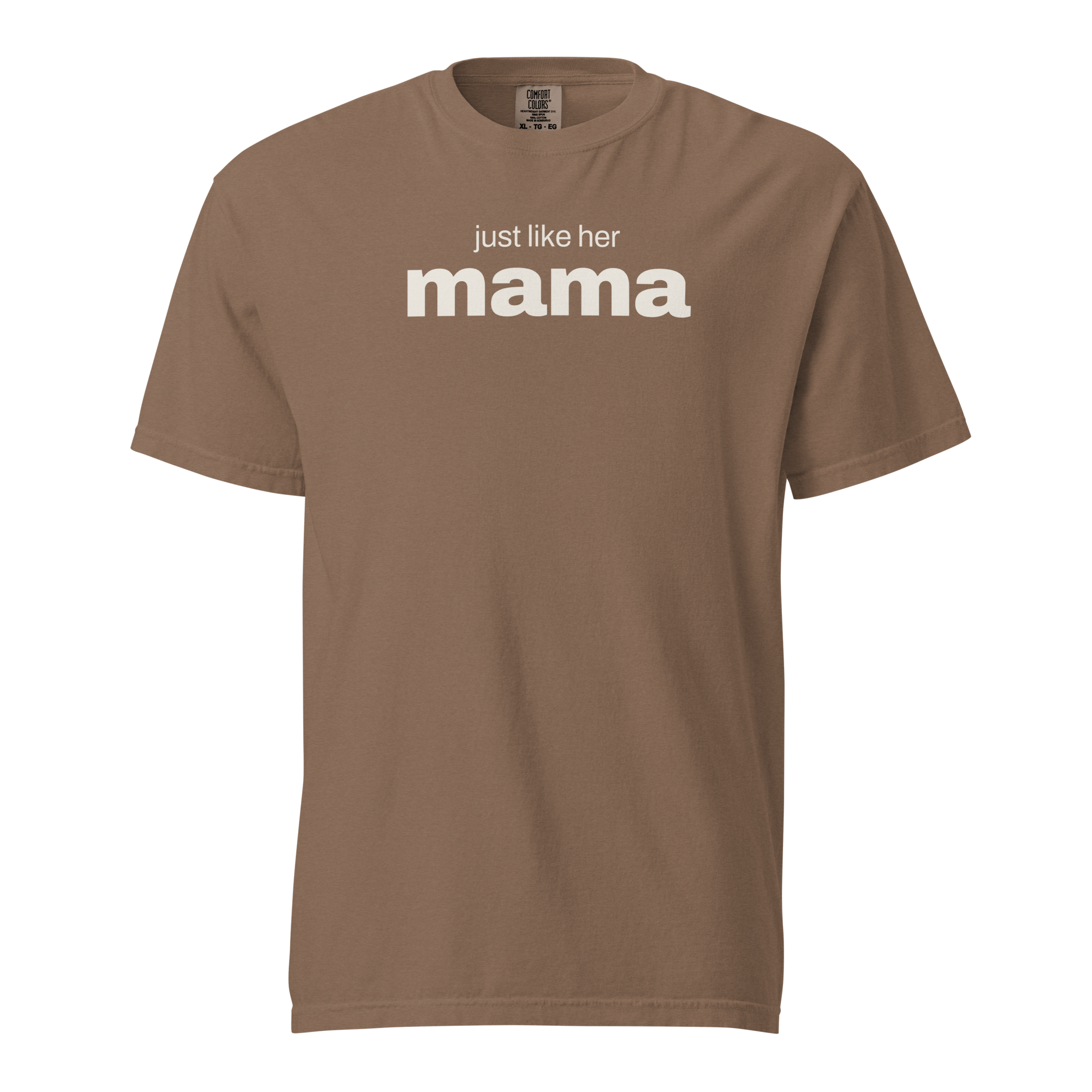 just like her mama, espresso garment-dyed heavyweight bbq shirt from bbq blvd