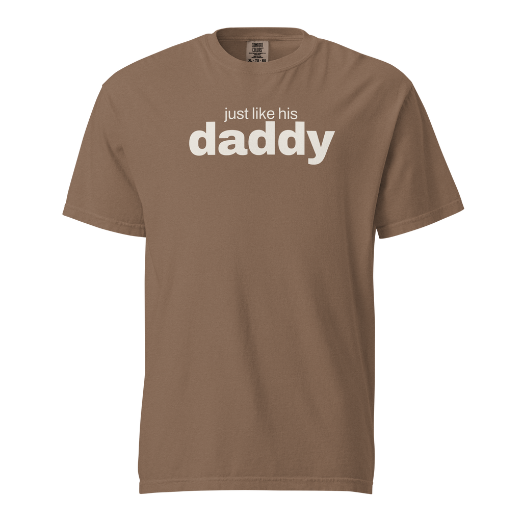 just like his daddy, espresso garment-dyed heavyweight bbq shirt from bbq blvd