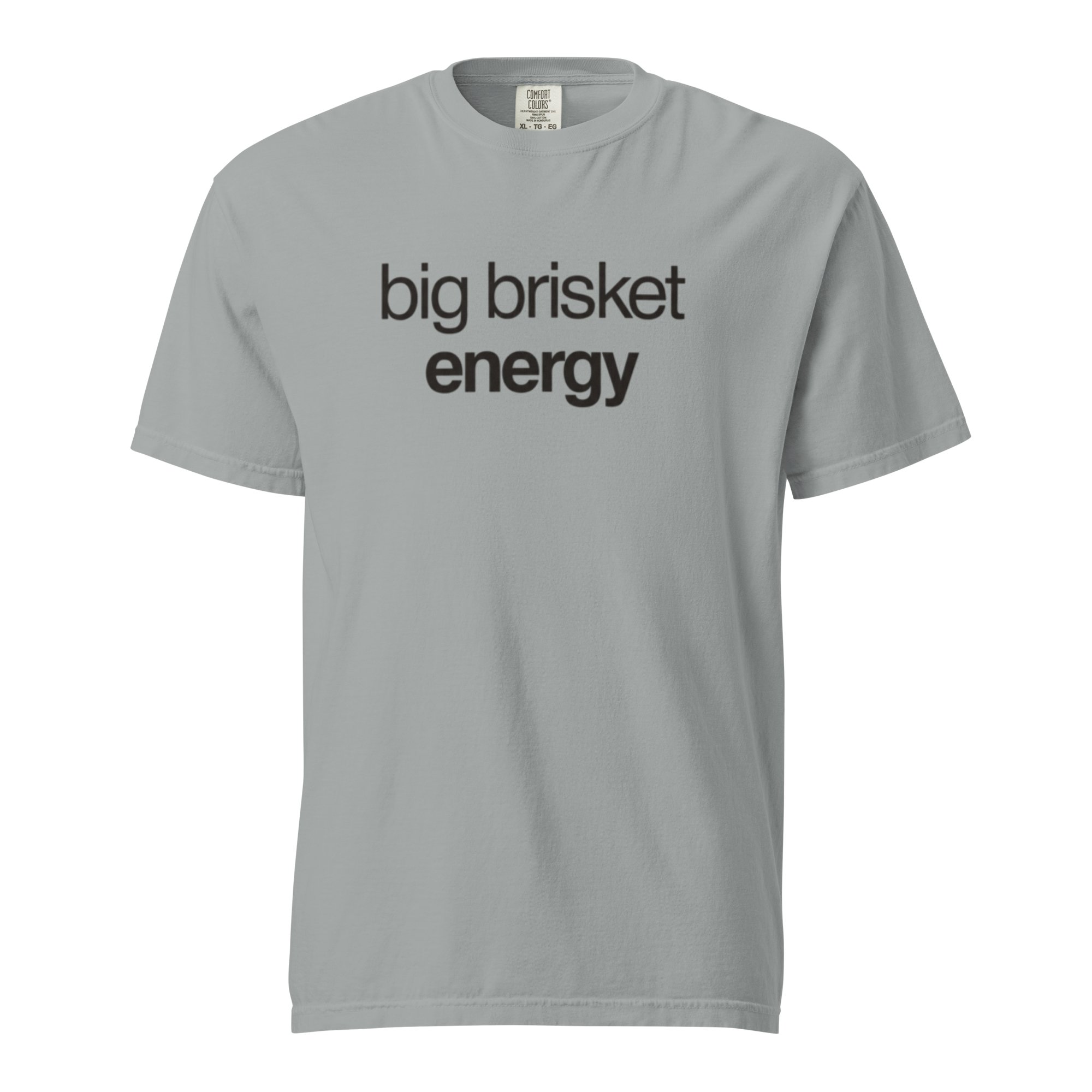 big brisket energy, granite garment-dyed heavyweight bbq shirt from bbq blvd