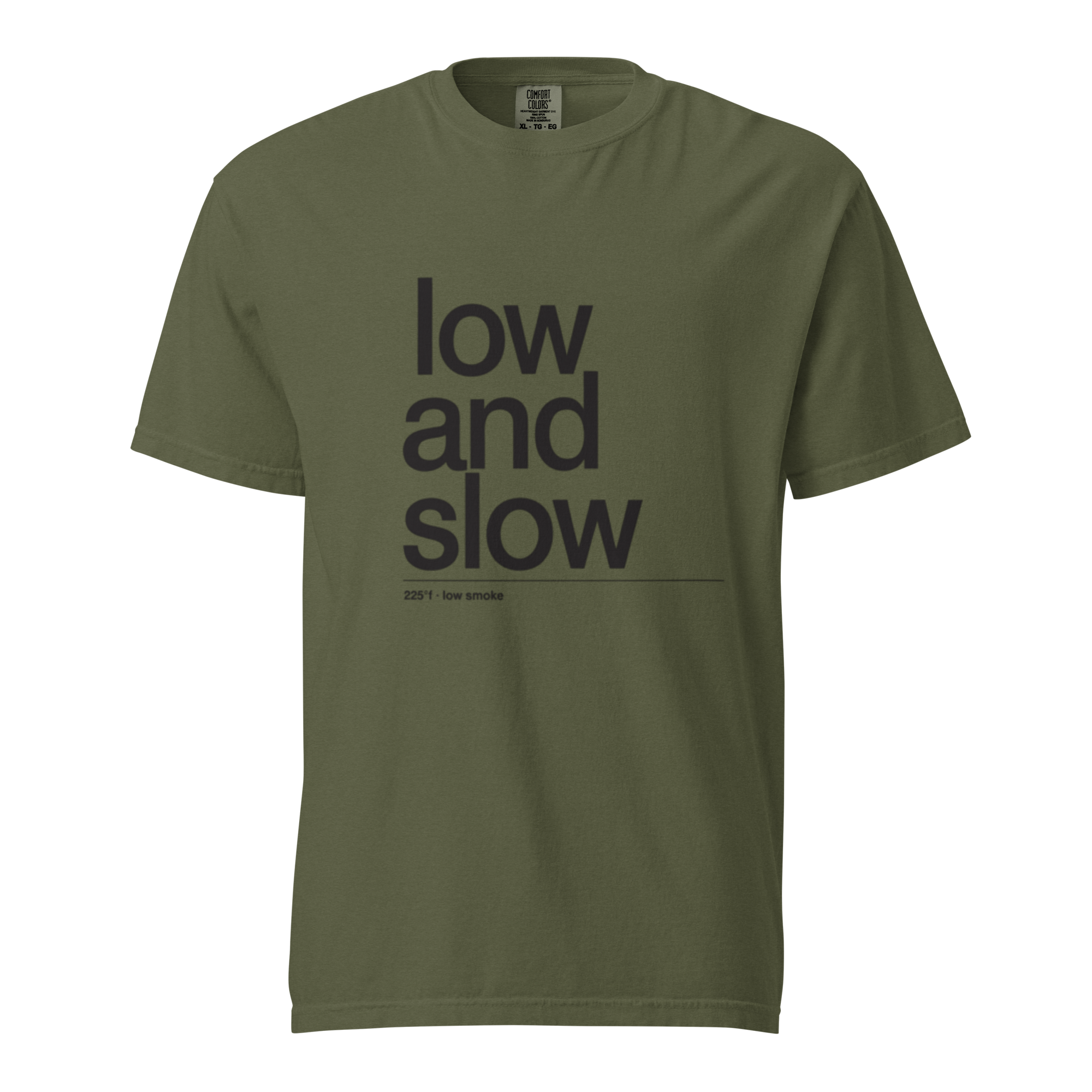 low and slow is a way of life, garment-dyed heavyweight bbq shirt from bbq blvd