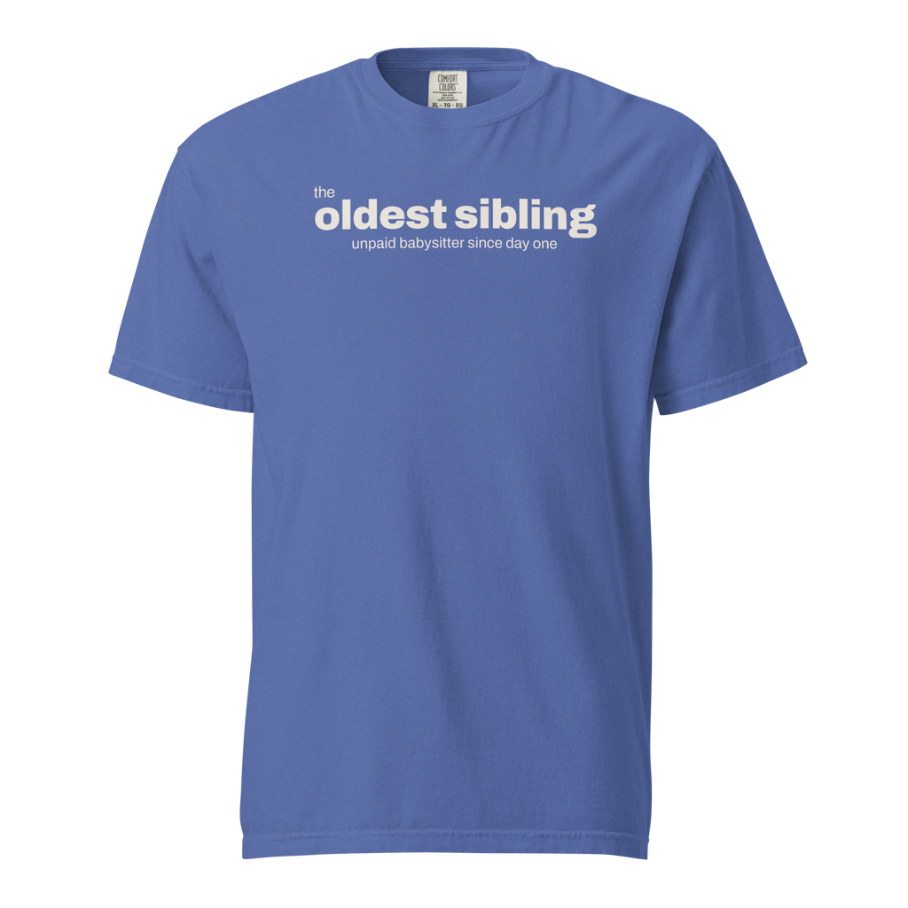 the oldest sibling, mystic blue garment-dyed heavyweight bbq shirt from bbq blvd