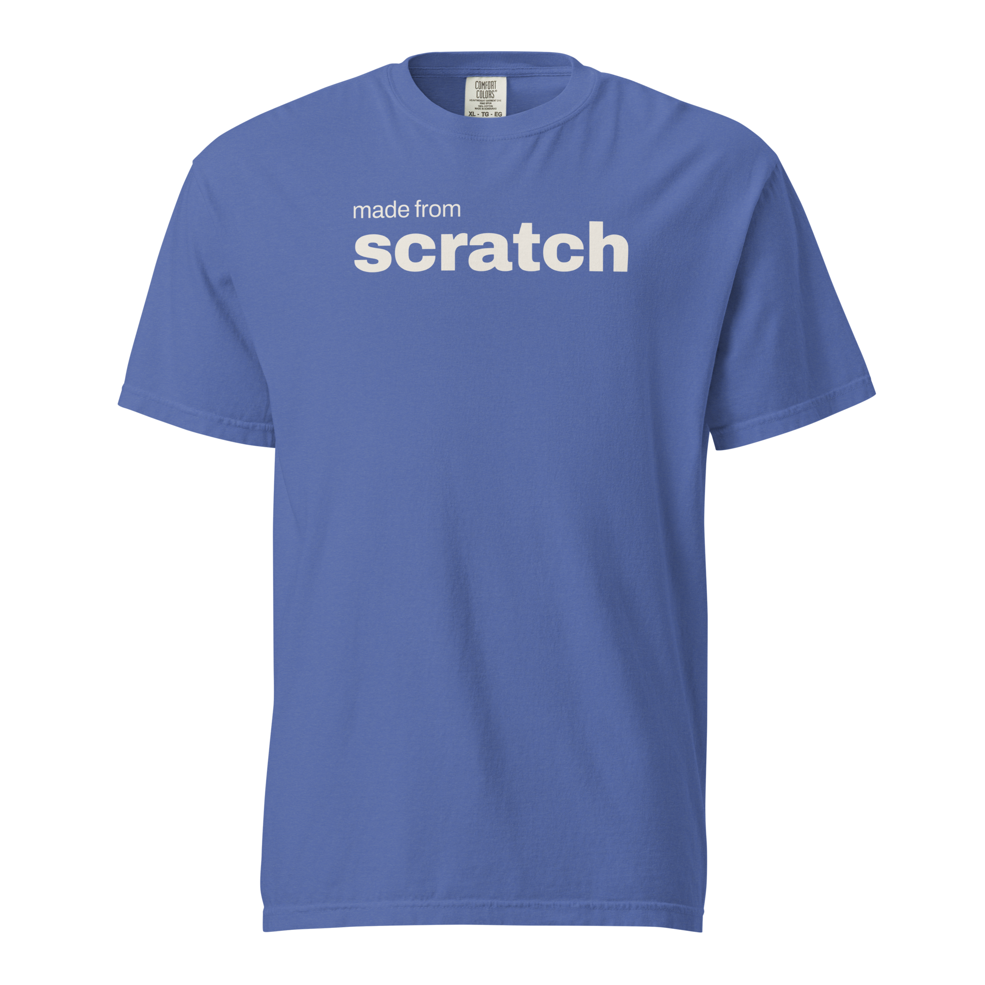 made from scratch, mystic blue garment-dyed heavyweight bbq shirt from bbq blvd