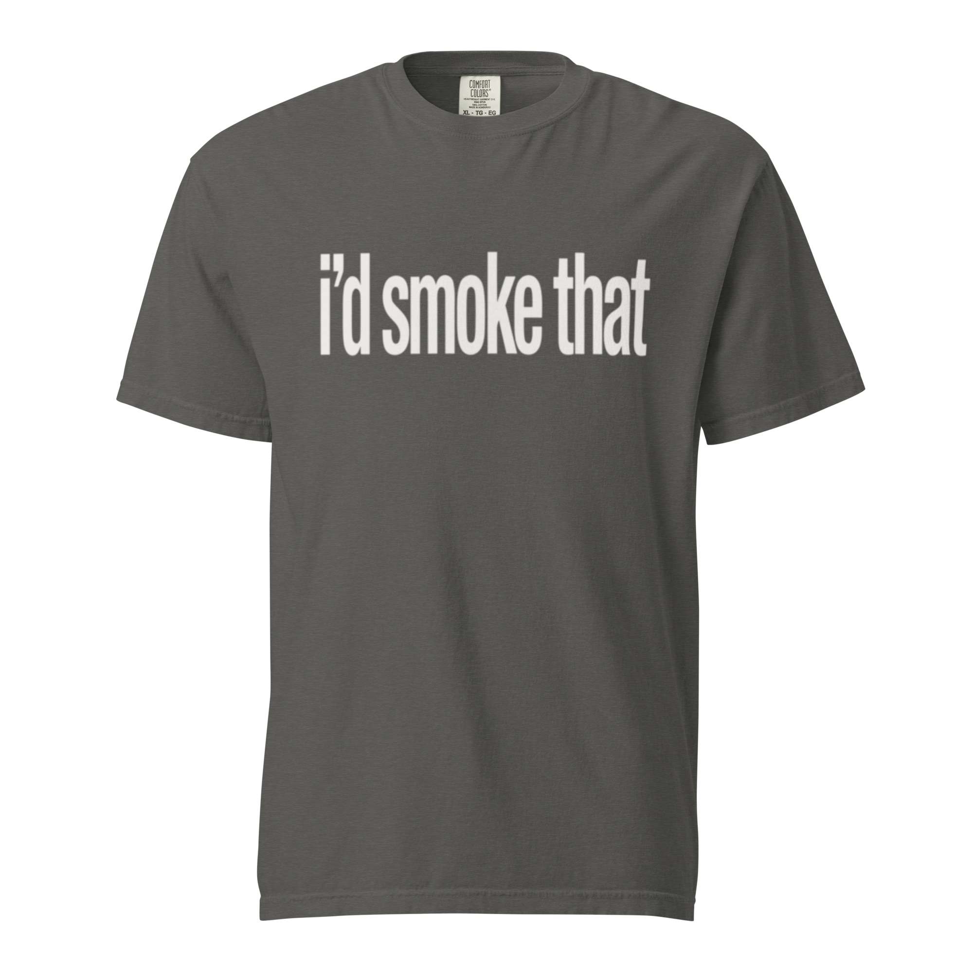 i'd smoke that, pepper garment-dyed heavyweight bbq shirt from bbq blvd