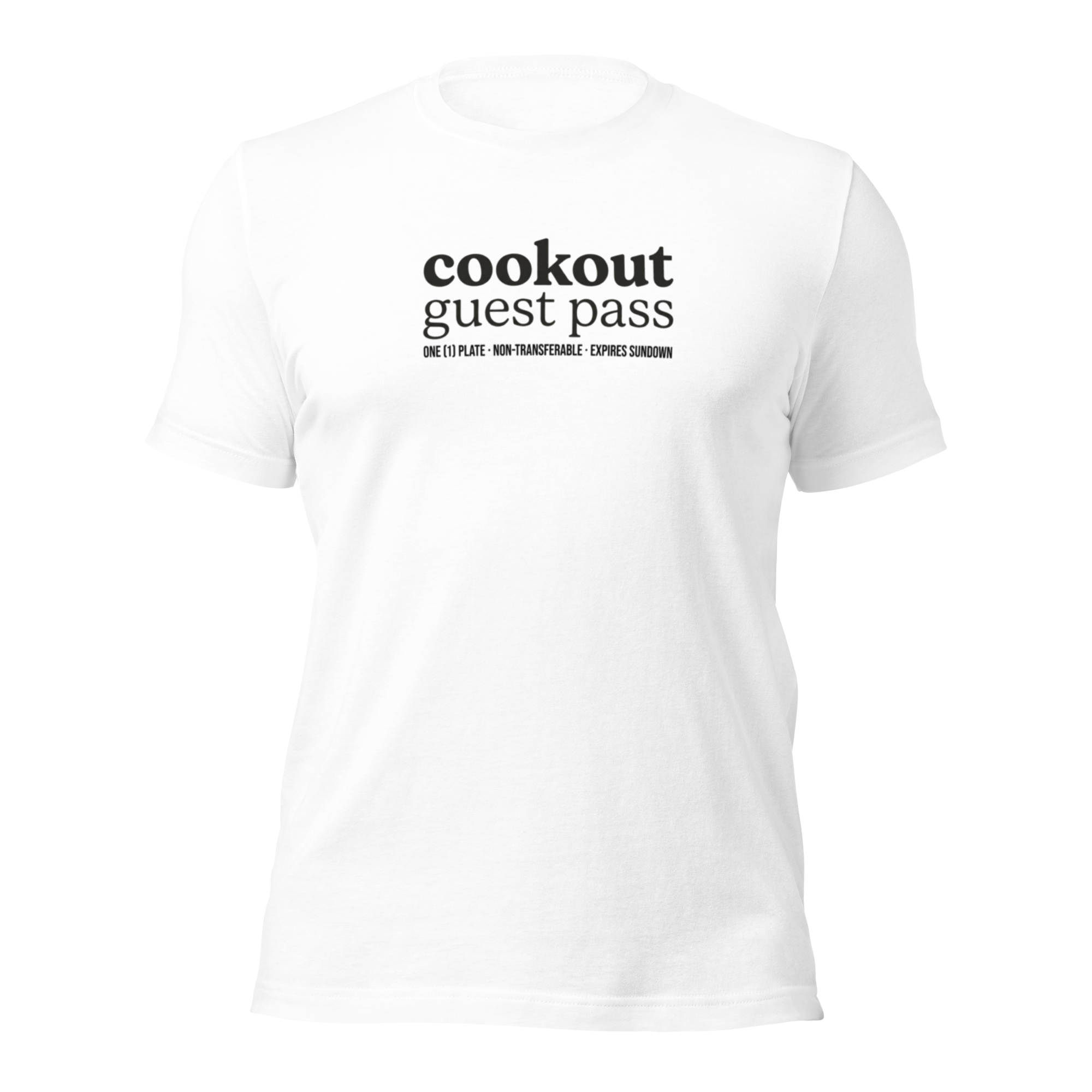 cookout guest pass, white garment-dyed heavyweight bbq shirt from bbq blvd